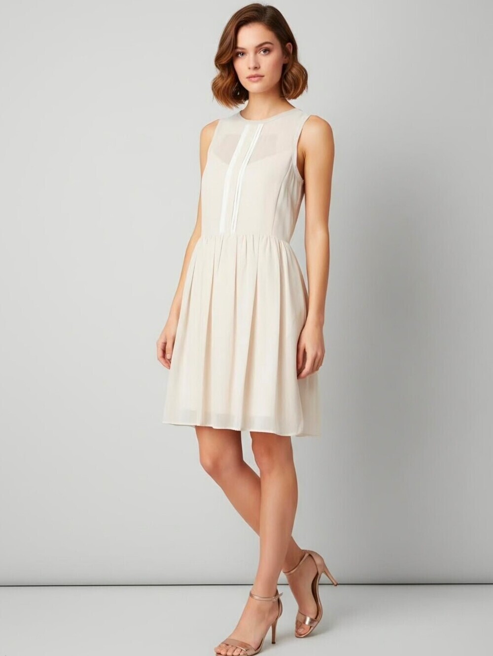 New! Jessica Simpson Fit & Flare Chiffon Tulle Blush Pink Party Cocktail Dress